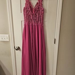 JJ's house pink fuschia evening gown